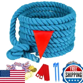 B0c4z4x9qk Dhxgon 60ft Tug Of War Rope For Kids And Adults Outdoor Games - Soft Cotton