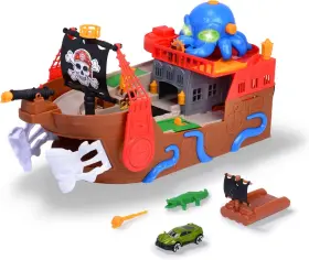 203778000 Dickie Toys 886323682426 Pirate Ship Boat W Freewheel Lights Sounds