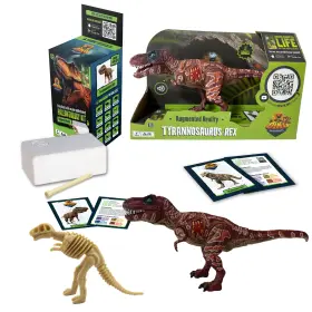 3503 Dino Explorers Ar Dinosaur Xl And Brick Combo - 10 Inch T-rex Sound Figure Dig Kit