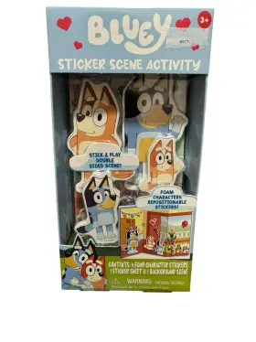 Disney 029116104723 Bluey Sticker Scene Activity 4 Foam Characters With Sheet And Background