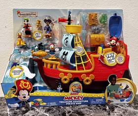 Disney 38089 Junior Mickey Mouse Funhouse Treasure Adventure Pirates Ship Playset