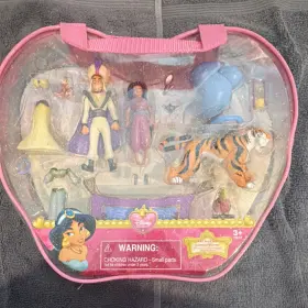 45736 Disney Aladdin Playset Jasmine Genie Figures Heart-shaped Case