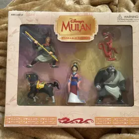 Disney 724328380841 Nib Vintage Parks Mulan Poseable Figures Playset Flaw Torn Box
