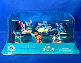Disney 887734321195 New Lilo And Stitch Figurine Playset - 6 Figures Surfing Elvis Angel Guitar