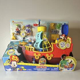 Disney Junior 34533 Mickey Treasure Adventure Pirate Ship Playset With Figures