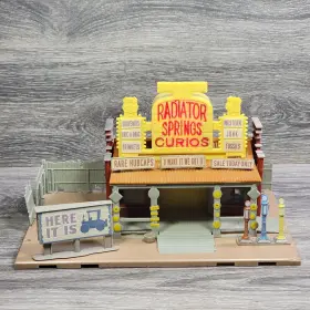 H8879 Disney Pixar Cars Radiator Springs Curios Playset Light Up Fold Open Incomplete