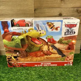 Hnl99 Disney Pixar Cars On The Road Dino Playground Dinosaur Playset & Vehicle Toy New