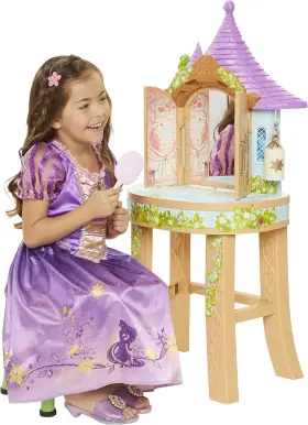 04608-pkc1pkr1-1-soc Disney Princess Playdate Tangled Rapunzel Tower Vanity Playset Light Up And Sound New Toy
