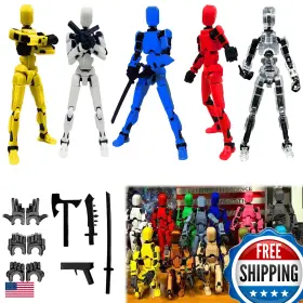 B0d4qswfvn Dumwick Titan 13 Action Figure Set 5pc 3d Printed Multi-jointed Robot Collector Desk Dec
