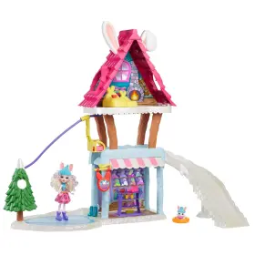 Grw92 Enchantimals Hoppin Ski Chalet 25-in With Bevy Bunny Doll 6-in And Jump