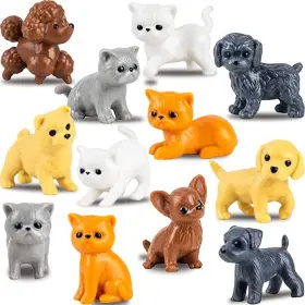 B0b3dv7bj8 Entervending 100 Pcs Tiny Dogs And Cats Mini Plastic Animal Figures For Kids Bulk Toys