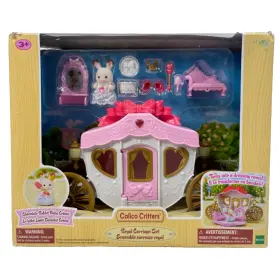 Epoch 020373219182 Calico Critters Royal Carriage Set With Chocolate Rabbit Baby Creme 10 Pieces