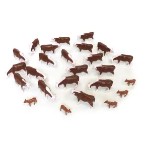 B004zkttoo Ertl 1/64 25-pack Herefords And Calves Farm Animals Toy Figures Set