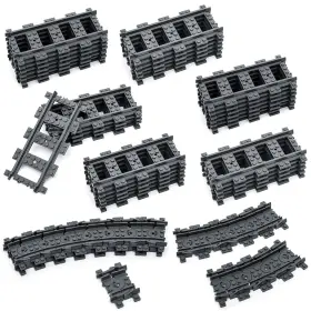 B0btgtx9xd Etarnfly 60pc City Train Tracks Straight And Flexible Compatible With Major Brands