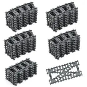 B0c4sddynb Etarnfly 40pcs City Train Tracks Set - Curved Straight And Split Compatible All