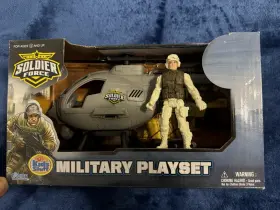 Excite Kids Stuff 680108076741 Soldier Force Military Playset Gray Helicopter Fig Toy New