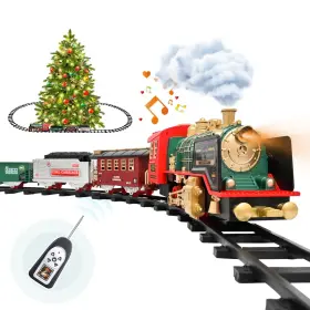 B099sc23ky Fanl Train Set With Remote Control - Christmas Toys Steam Locomotive Eng