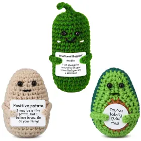 Fpac2 Fbemoz Emotional Support Pickle Positive Potato Avocado Crochet Funny Gifts For Wome