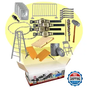 B003t1bu4w Figures Toy Company Hardcore 26pc Wrestling Action Figure Accessory Set - Belts Weapons Hats