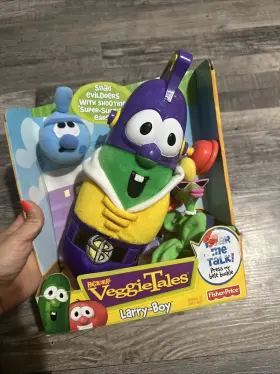 Fisher-price 075380774933 Big Ideas Veggietales Talking Larry-boy With Fib And Rumor Weed Super Suction Ears