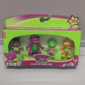 09250a Fisher-price Barneys World Playset With 4 Figures Barney And Friends Licensed
