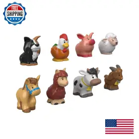 B07mm6qx97 Fisher-price Little People Farm Animal Friends 8-piece Figure Set