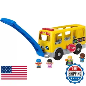 B083w22g83 Fisher-price Little People Big Yellow Bus Musical Pull-along Toy Ages 1 Years