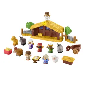 B0bljsnsk8 Fisher-price Little People Toddler Nativity Set Music Lights 18 Pc Christmas Toy