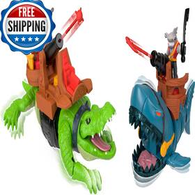 Fisher-price B0fk1fvwmp Fisher-price Imaginext Pirate Shark Vs Crocodile Playset Walking And Chomping