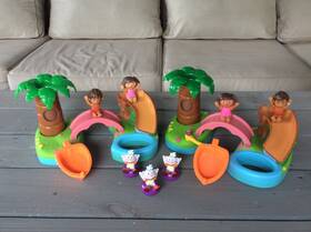 Fisher-price B8080 Dora The Explorer Floating Island Bath Time Adventure Complete Bonus Set Twins