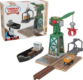 Hbj83 Fisher-price Thomas And Friends Wooden Railway Toy Train Set Brendam Docks Wood Playset