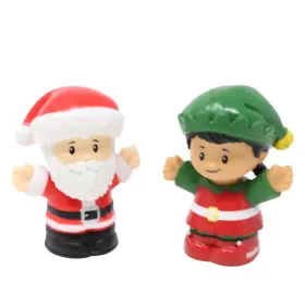 Hgp72santaelf Fisher-price Replacement Santa Claus And Elf Figures For Little People Holiday