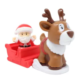 Hgp72sleighrdsanta Fisher-price Replacement Sleigh Santa Claus And Reindeer Figures For Little People Holiday