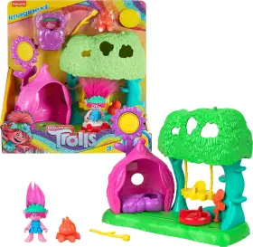 Hvy51 Fisher-price Imaginext Dreamworks Trolls Toys Flower Fun Campsite Playset