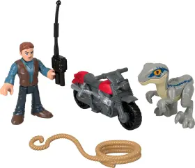 Hwd52 Fisher-price Imaginext Jurassic World Dinosaur Toys Owen Grady And Blue Figure