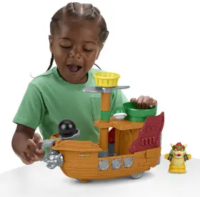 Jhg62 Fisher-price Little People My Mario Bowsers Airship Toddler Toy With Interactive