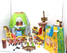 Y4605 Fisher-price Jake And The Neverland Pirates Magical Tiki Hideout Playset Bundle Figures Ships