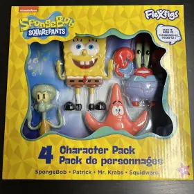 55205 Flexfigs Spongebob Squarepants Mr Krabs Patrick Squidward - 4 Character Pack New