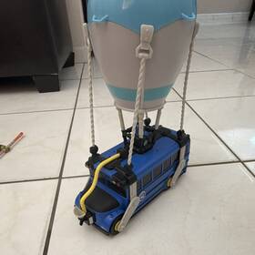 Fortnite Wk07920 Battle Bus Collectors Edition Playset Blue Vehicle With Balloon