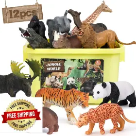 B0bvw1tmqr Fruse Safari Animals Figures Toys 12pcs Wild Zoo Figurines Realistic African J