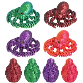 B0fh27p9r5 Frvtjs 4pcs 3d Printed Octopus Egg Set Crystal Animal Fidget Toy Stress Relief Kids