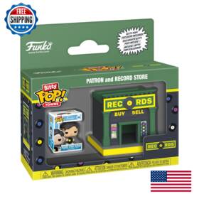 Funko B08hh9hy3h Pop Bitty Town Record Store And Patron - Gift Idea New