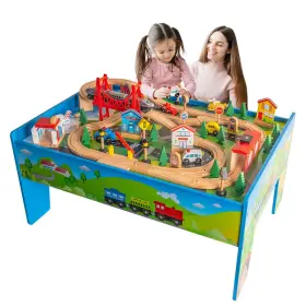 B08hxqy357 Funpeny Train Table Toyswooden Track Railway City Sets For Kids