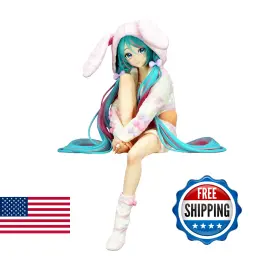 B0dm2lm91j Furyu Hatsune Miku Noodle Stopper Figure - Rabbit Ear Hood Pajama