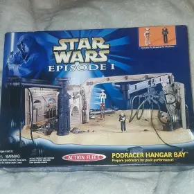 68155 Galoob Star Wars Episode I Action Fleet Podracer Hangar Bay Playset Pit Droid
