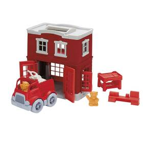Green Toys B01d077qds Fire Station Playset - 8 Piece Pretend Play Motor Skills Language