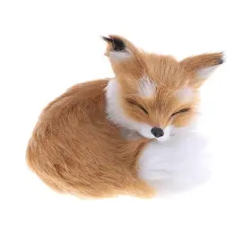 B095cp9sxl Gudves Simulation Brown Fox Toy Furs Squatting Model Home Decoration Animals Wor