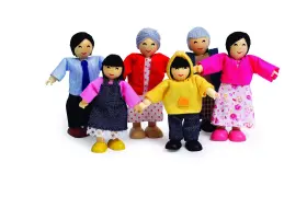E3502 Hape 943478004580 Happy Family - Asian Wooden Dolls House Accessories