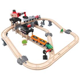 Hape B07b4ywxb9 Crane And Cargo Train Set Wooden Railway Toy Magnetic Button