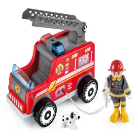 B07b5115kh Hape Fire Truck Playset Wooden Engine Toy Action Figure Rescue Dog